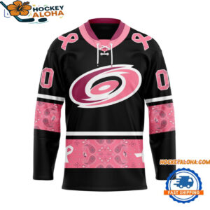 Carolina Hurricanes In October We Wear Pink Breast Cancer Design Hockey Jersey 1