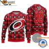 Carolina Hurricanes Snow Tree Christmas Ugly Sweater Custom Name And Custom Number