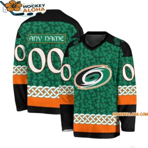 Carolina Hurricanes Special Stpatricks Day Design Hockey Jersey
