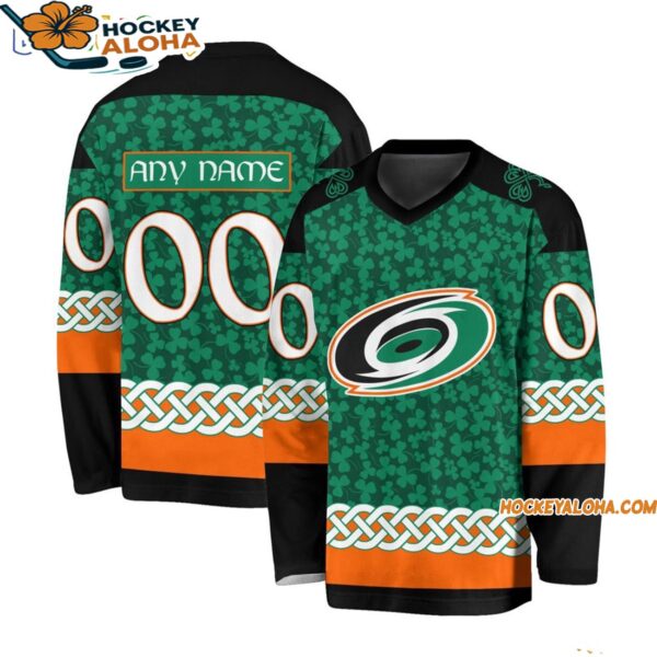 Carolina Hurricanes Special Stpatricks Day Design Hockey Jersey