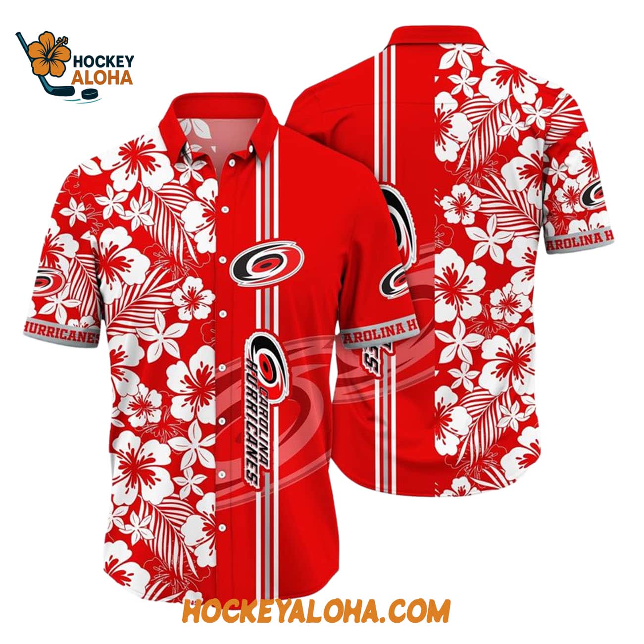 Carolina Hurricanes Tropical Apricot Blossom Pattern Summer Hawaiian Shirt Carolina Hurricanes Tropical Apricot Blossom Pattern Summer Hawaiian Shirt