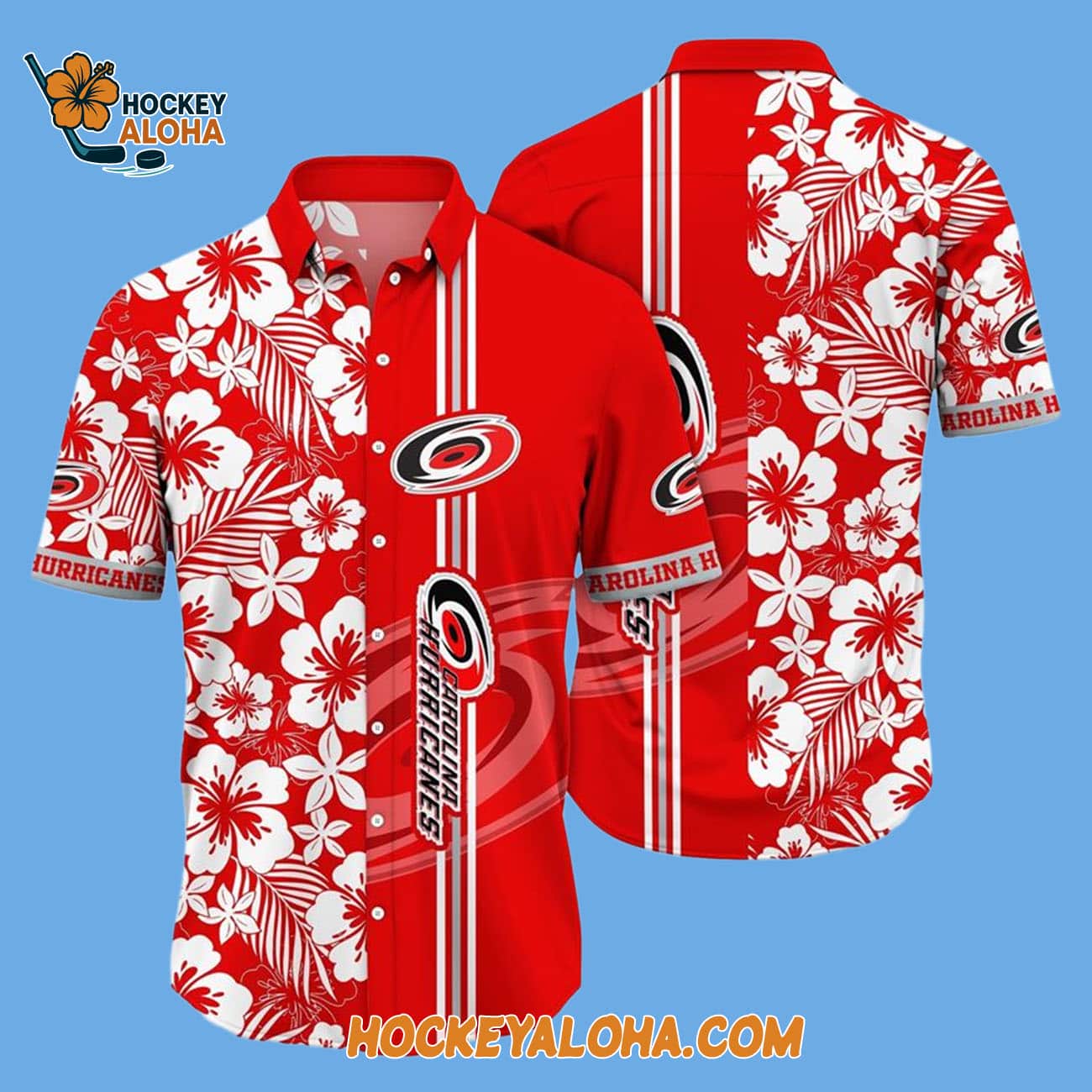 Carolina Hurricanes Tropical Apricot Blossom Pattern Summer Hawaiian Shirt Carolina Hurricanes Tropical Apricot Blossom Pattern Summer Hawaiian Shirt
