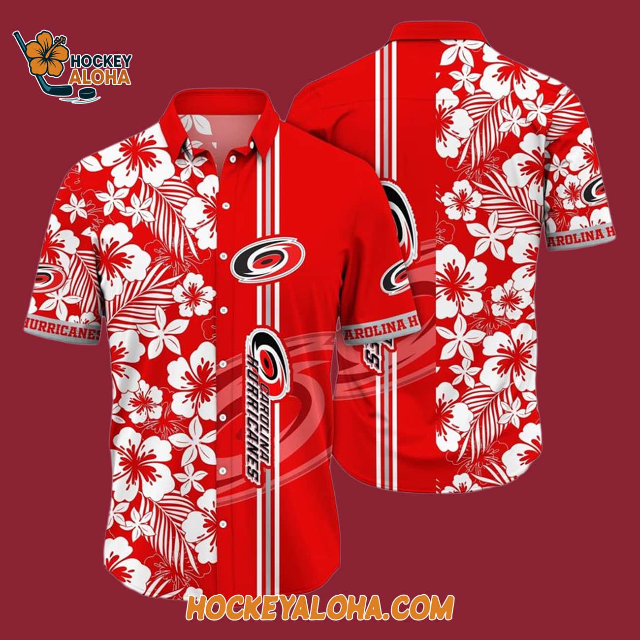 Carolina Hurricanes Tropical Apricot Blossom Pattern Summer Hawaiian Shirt Carolina Hurricanes Tropical Apricot Blossom Pattern Summer Hawaiian Shirt