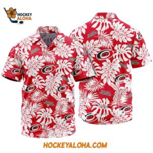 Carolina Hurricanes Tropical Leafs Design Hawaiian Shirt 1