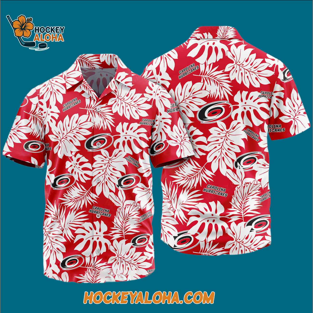 Carolina Hurricanes Tropical Leafs Design Hawaiian Shirt Carolina Hurricanes Tropical Leafs Design Hawaiian Shirt