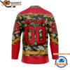 Chicago Blackhawks Camo Veterans Custom Hockey Jersey 2