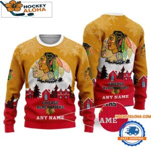 Chicago Blackhawks Hockey New Design Litmited Ugly Sweater Custom Name