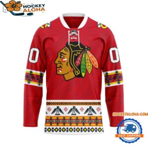 Chicago Blackhawks Personalized Native American Hockey Jersey 1
