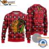 Chicago Blackhawks Snow Tree Christmas Ugly Sweater Custom Name And Custom Number