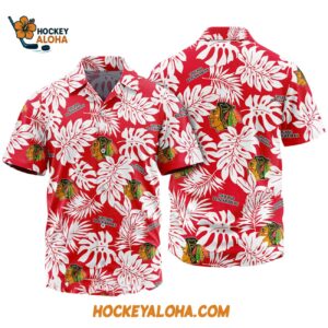 Chicago Blackhawks Tropical Leafs Design Hawaiian Shirt 1