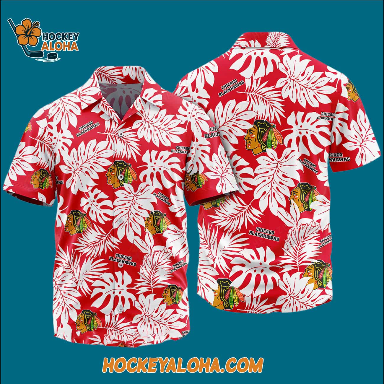 Chicago Blackhawks Tropical Leafs Design Hawaiian Shirt Chicago Blackhawks Tropical Leafs Design Hawaiian Shirt