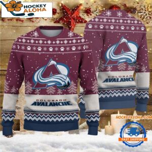 Colorado Avalanche Hockey Team Design New Christmas Ugly Sweater
