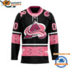 Colorado Avalanche In October We Wear Pink Breast Cancer Design Hockey Jersey 1