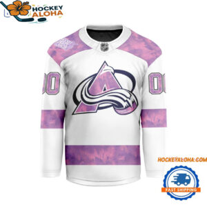 Colorado Avalanche Personalized Fights Cancer Design Hockey Jersey 1