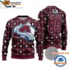 Colorado Avalanche Snow Tree Christmas Ugly Sweater Custom Name And Custom Number
