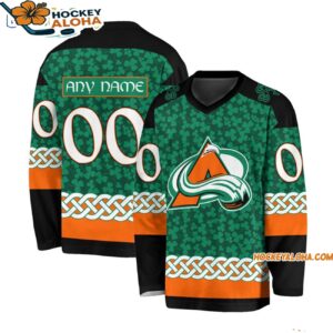 Colorado Avalanche Special Stpatricks Day Design Hockey Jersey