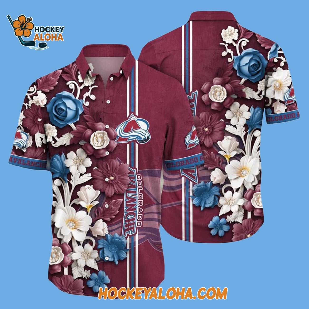 Colorado Avalanche Tropical Hepatica Floral Pattern Summer Hawaiian Shirt Colorado Avalanche Tropical Hepatica Floral Pattern Summer Hawaiian Shirt
