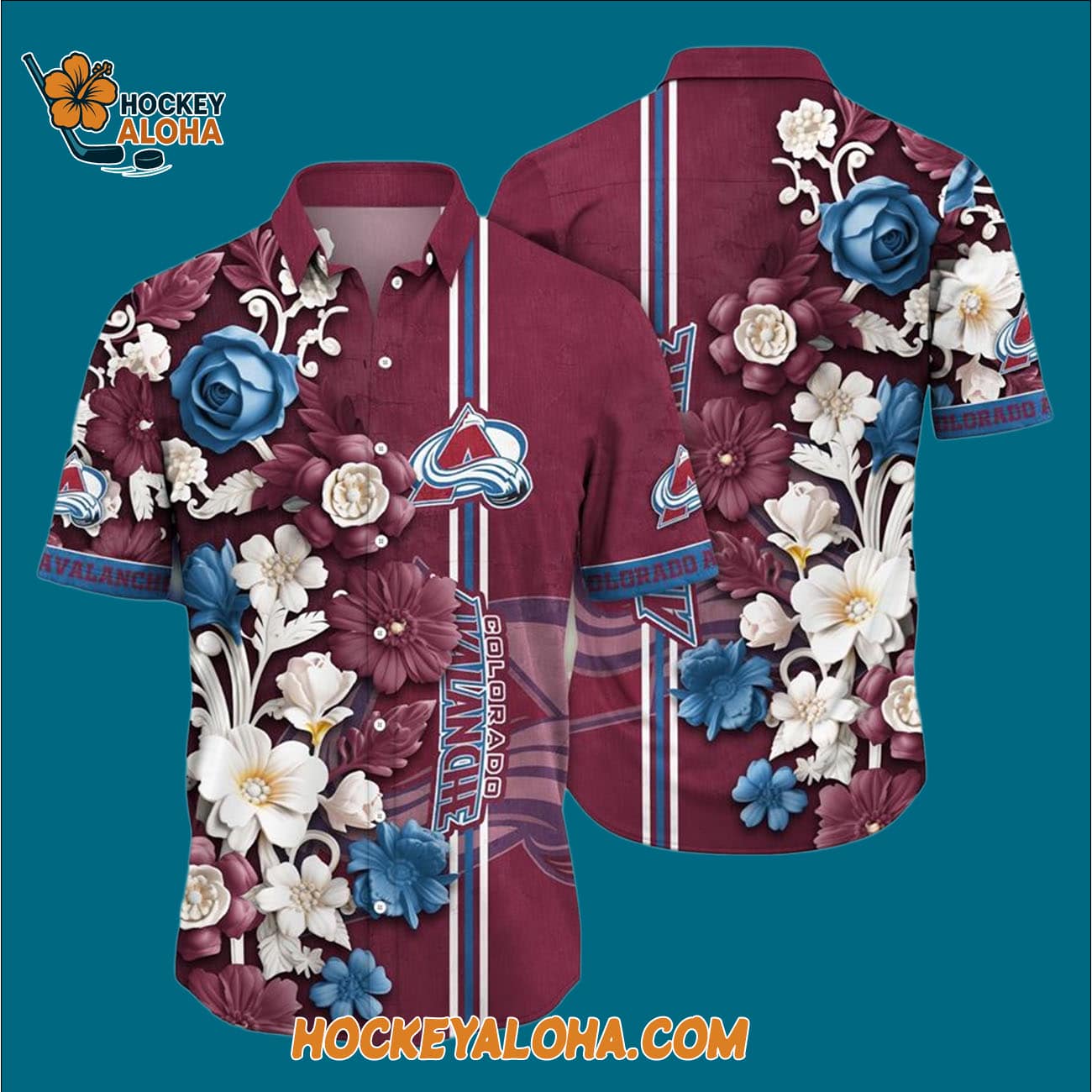 Colorado Avalanche Tropical Hepatica Floral Pattern Summer Hawaiian Shirt Colorado Avalanche Tropical Hepatica Floral Pattern Summer Hawaiian Shirt