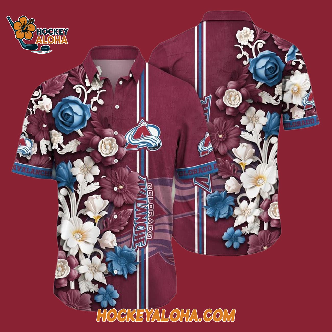 Colorado Avalanche Tropical Hepatica Floral Pattern Summer Hawaiian Shirt Colorado Avalanche Tropical Hepatica Floral Pattern Summer Hawaiian Shirt