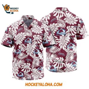 Colorado Avalanche Tropical Leafs Design Hawaiian Shirt 1