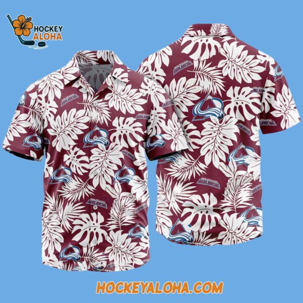 Colorado Avalanche Tropical Leafs Design Hawaiian Shirt 2