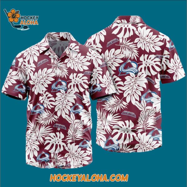 Colorado Avalanche Tropical Leafs Design Hawaiian Shirt 3