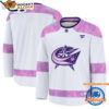 Columbus Blue Jackets Hockey Jersey 2025 Fights Cancer Practice Hockey Jersey