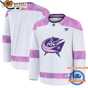 Columbus Blue Jackets Hockey Jersey 2025 Fights Cancer Practice Hockey Jersey