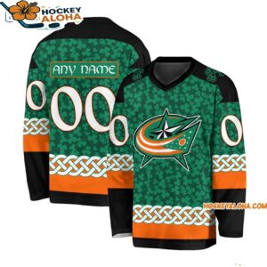 Columbus Blue Jackets Special Stpatricks Day Design Hockey Jersey