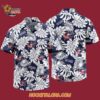 Columbus Blue Jackets Tropical Leafs Design Hawaiian Shirt 4