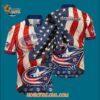 Columbus Blue Jackets With American Flag Pattern Summer Hawaiian Shirt 3