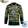 Dallas Stars Camo Veterans Custom Hockey Jersey 1