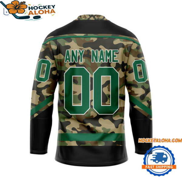 Dallas Stars Camo Veterans Custom Hockey Jersey 2