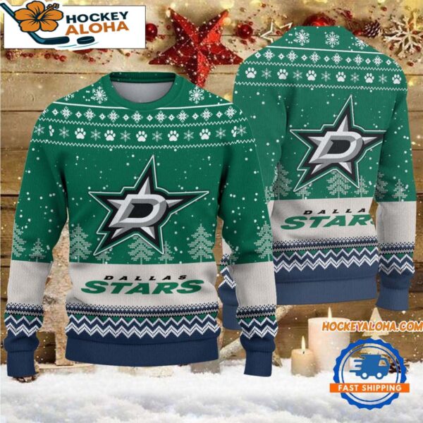 Dallas Stars Hockey Team Design New Christmas Ugly Sweater