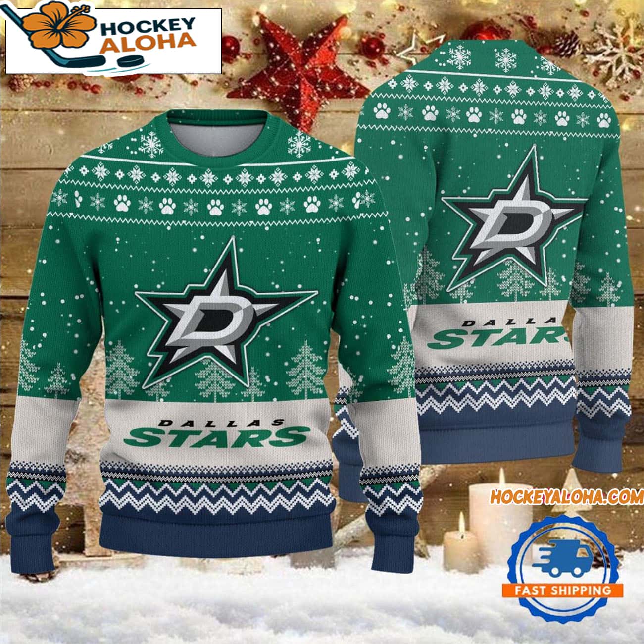 Dallas Stars Hockey Team Design New Christmas Ugly Sweater Dallas Stars Hockey Team Design New Christmas Ugly Sweater