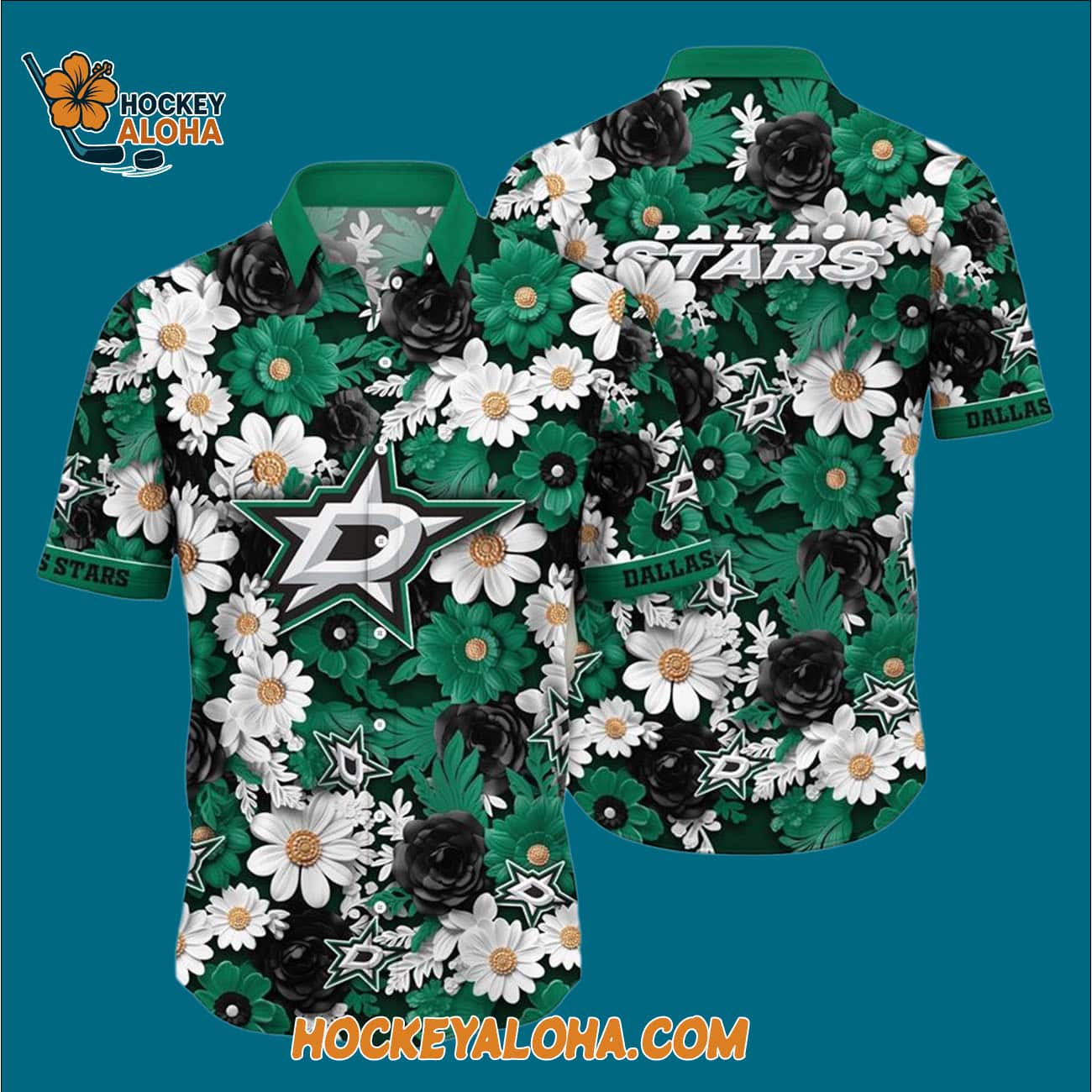 Dallas Stars Tropical Begonia Flower Pattern Summer Hawaiian Shirt Dallas Stars Tropical Begonia Flower Pattern Summer Hawaiian Shirt