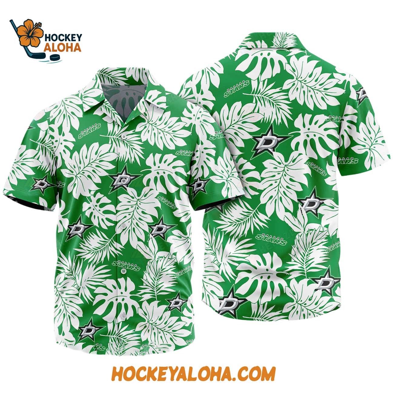 Dallas Stars Tropical Leafs Design Hawaiian Shirt Dallas Stars Tropical Leafs Design Hawaiian Shirt
