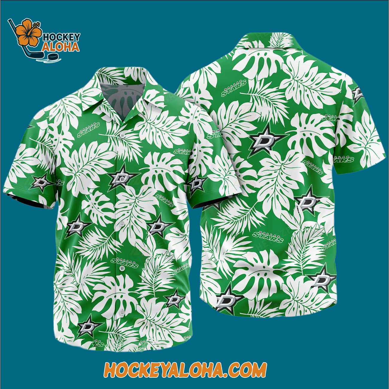 Dallas Stars Tropical Leafs Design Hawaiian Shirt Dallas Stars Tropical Leafs Design Hawaiian Shirt