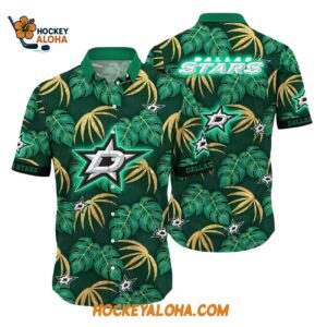Dallas Stars Tropical Motifs Summer Hawaiian Shirt 1