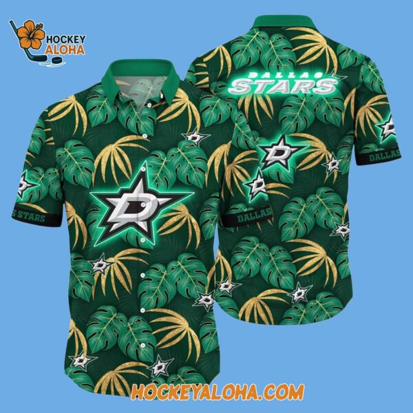 Dallas Stars Tropical Motifs Summer Hawaiian Shirt 2