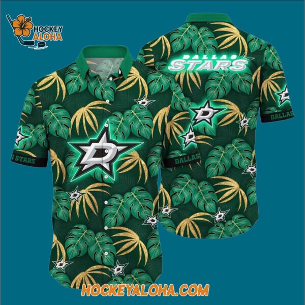 Dallas Stars Tropical Motifs Summer Hawaiian Shirt 3