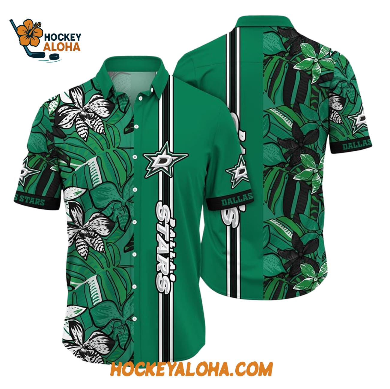 Dallas Stars Tropical Tropical Forest Floral Pattern Summer Hawaiian Shirt Dallas Stars Tropical Tropical Forest Floral Pattern Summer Hawaiian Shirt