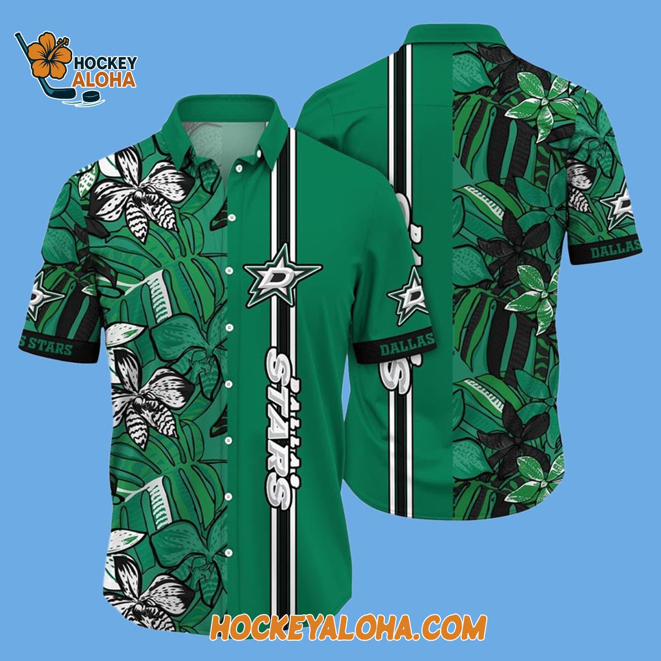 Dallas Stars Tropical Tropical Forest Floral Pattern Summer Hawaiian Shirt Dallas Stars Tropical Tropical Forest Floral Pattern Summer Hawaiian Shirt
