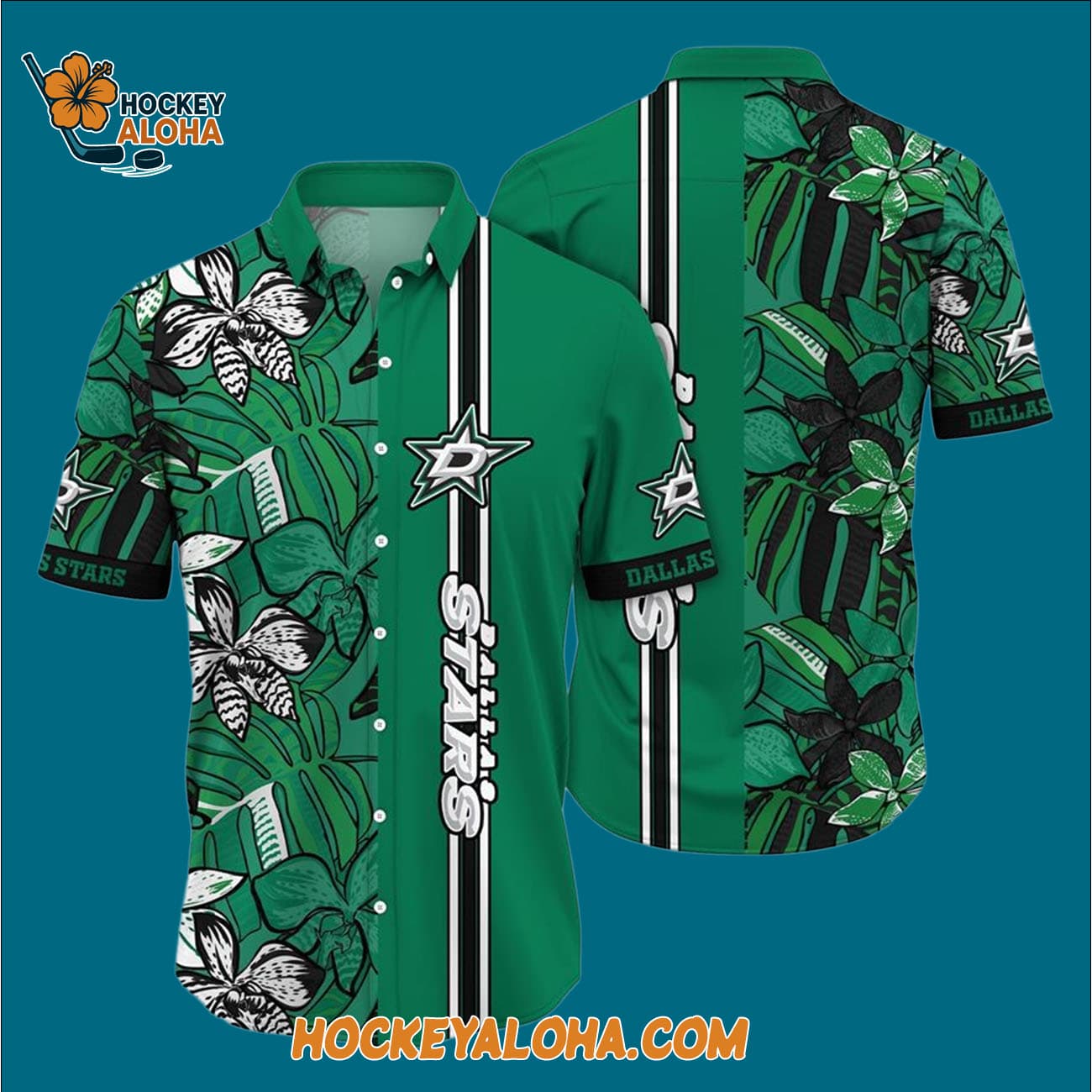 Dallas Stars Tropical Tropical Forest Floral Pattern Summer Hawaiian Shirt Dallas Stars Tropical Tropical Forest Floral Pattern Summer Hawaiian Shirt