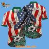 Dallas Stars With American Flag Pattern Summer Hawaiian Shirt 2
