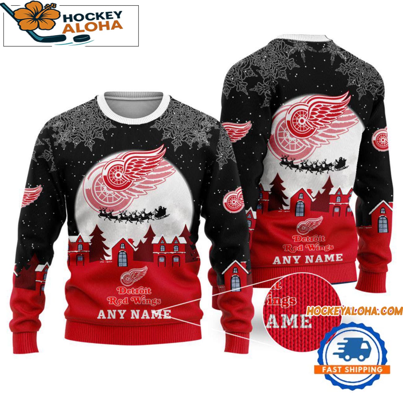 Detroit Red Wings Hockey New Design Litmited Ugly Sweater Custom Name Detroit Red Wings Hockey New Design Litmited Ugly Sweater Custom Name