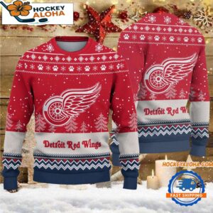 Detroit Red Wings Hockey Team Design New Christmas Ugly Sweater