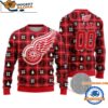 Detroit Red Wings Snow Tree Christmas Ugly Sweater Custom Name And Custom Number