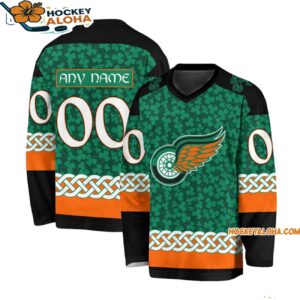 Detroit Red Wings Special Stpatricks Day Design Hockey Jersey