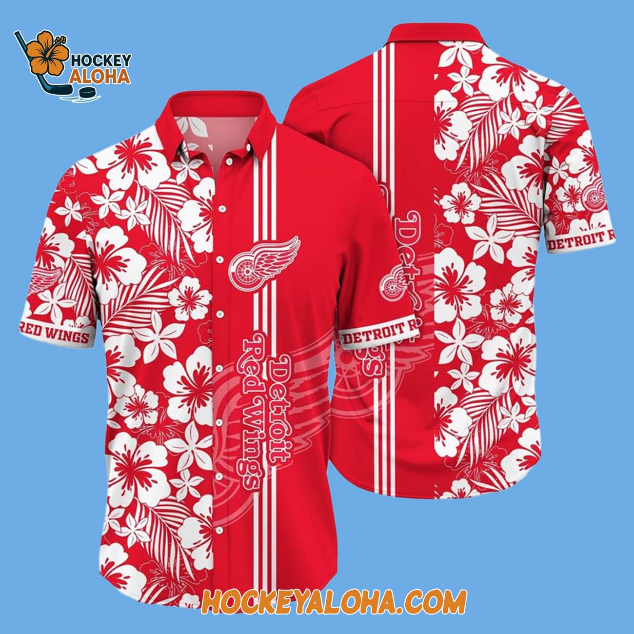 Detroit Red Wings Tropical Apricot Blossom Pattern Summer Hawaiian Shirt Detroit Red Wings Tropical Apricot Blossom Pattern Summer Hawaiian Shirt